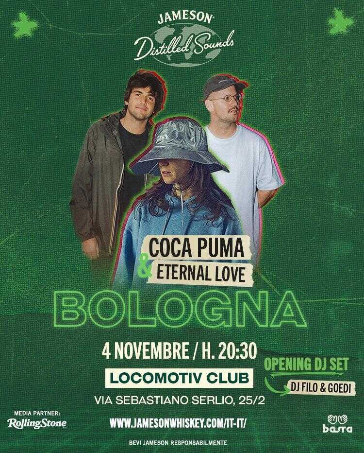 Notte Jameson a Bologna: Coca Puma ed Eternal Love al Locomotive